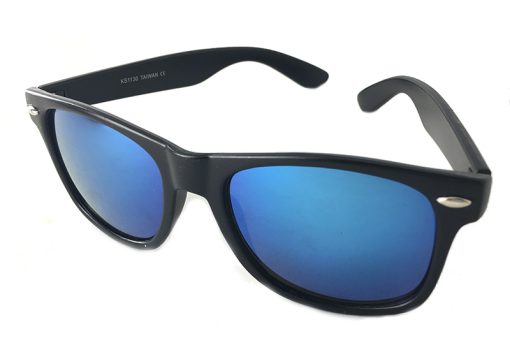 Wayfarer solbriller med blåt spejlglas