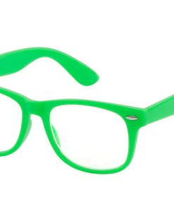 Neon grøn Wayfarer briller med klart glas