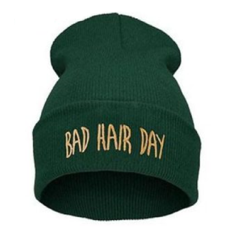 Mørkegrøn hue "Bad hair day"