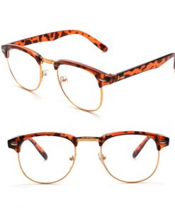 Brun leopard brille med guldkant