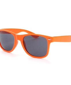 Orange Wayfarer solbriller med sort glas