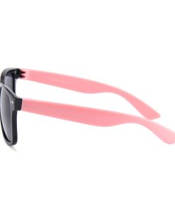 Sort Wayfarer brille med lyserød stænger