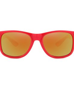 rød Wayfarer solbrille med spejlglas