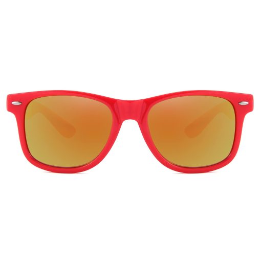 rød Wayfarer solbrille med spejlglas
